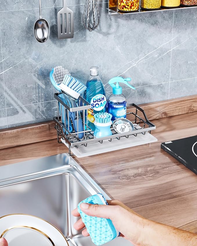 Consumest Sink Caddy, Kitchen Sponge Holder - Image 6