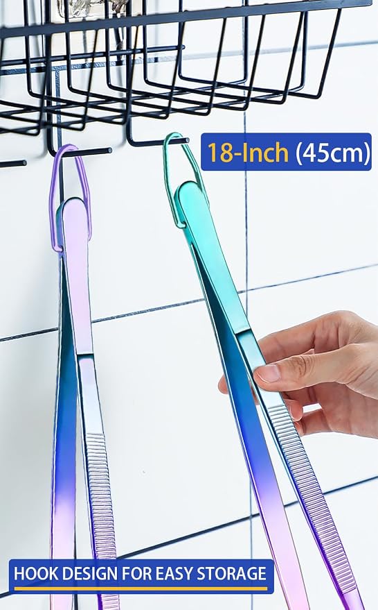 JETKONG 2 Pcs 18 Inch Stainless Steel Grill Tongs Heavy Duty Giant Tweezer Tongs - Image 7