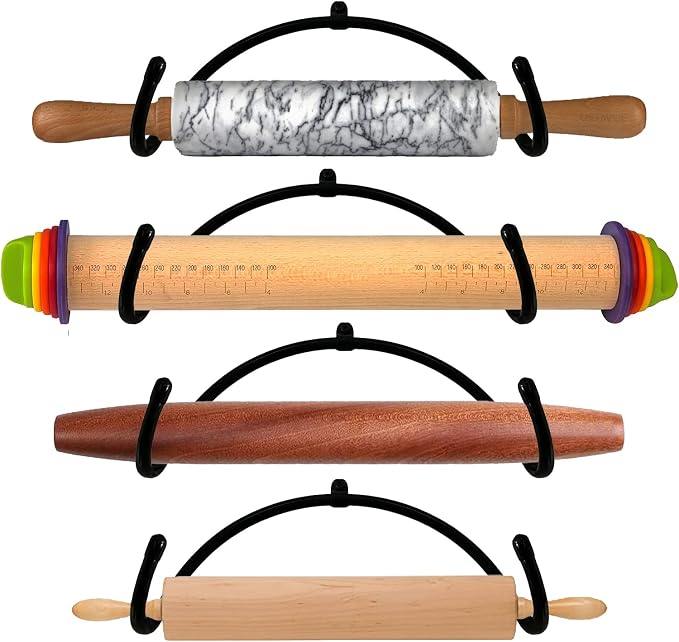 AUXPhome Pack of 4 – Rolling Pin Holder Display Rack Storage Organizers Wall by Unknown