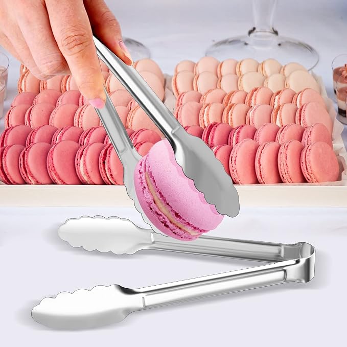 8 Pack Serving Tongs XEVOM Kitchen Tongs, Buffet Tongs, Stainless Steel Food - Image 6