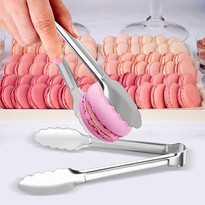 8 Pack Serving Tongs XEVOM Kitchen Tongs, Buffet Tongs, Stainless Steel Food - Image 7