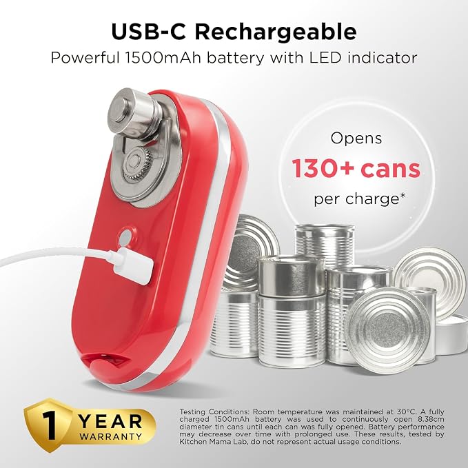 Kitchen Mama Mini Plus Rechargeable Electric Can Opener: USB-C Charging - Image 4