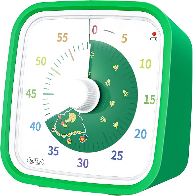 Yunbaoit Visual Timer with Protective Case, Dinosaur Disk 60 Minute Countdown by Yunbaoit