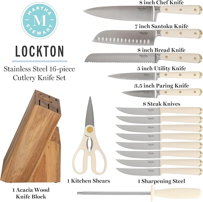 Martha Stewart Knife Block Set 16-Piece - Image 3