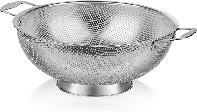 Tiawudi Large 6-Qt Colander, 18/8 Stainless Steel Mesh Strainer by Tiawudi