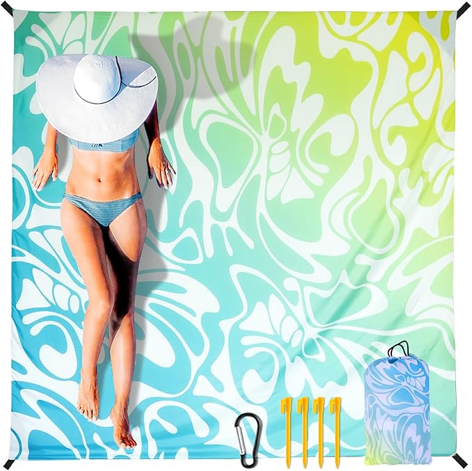 HIHOHO Beach Blanket Waterproof Sandproof Extra Large Beach Mat 79" X by HIHOHO