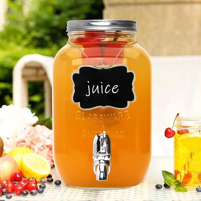 1-Gallon Glass Beverage Dispenser, Accguan Drink Dispenser - Image 8