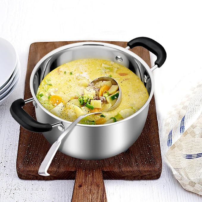 TeamFar 3 Quart Stock Pot, Stainless Steel Stock Pasta Soup Pot - Image 7
