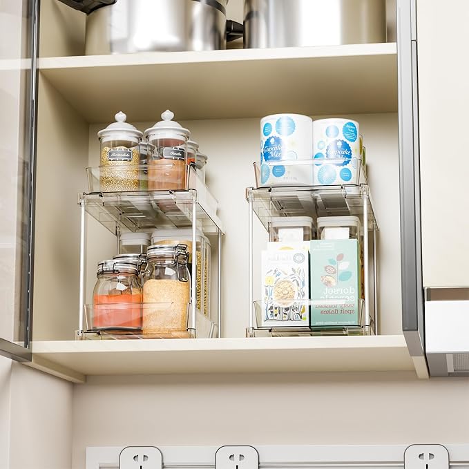 Yieach 4 Pack Under Sink Organizers and Storage, Two Tier Pull Out Cabinet - Image 9