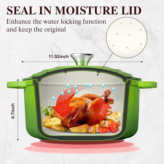 Umite Chef 7QT Enameled Cast Iron Dutch Oven - Image 2