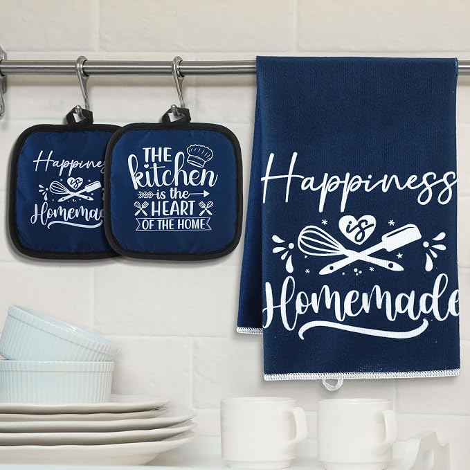 Sratte 6 Pcs Kitchen Decor Accessories Set Farmhouse Towels Pot Holders Oven - Image 2
