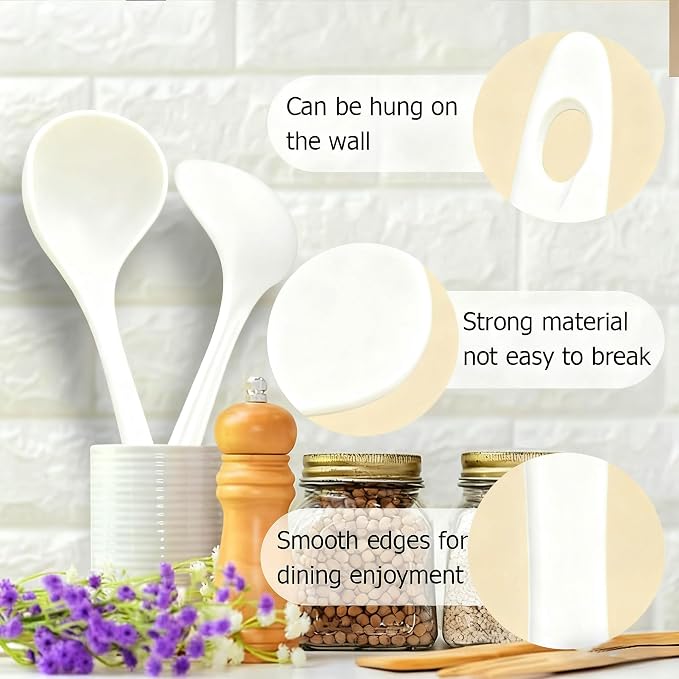 Large Plastic Serving Spoons, Disposable Heavy Duty Serving Spoons, Long Handle - Image 3