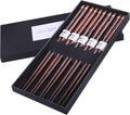 GLAMFIELDS Reusable Chopsticks Japanese Natural Wooden Classic Style 5 Pairs by GLAMFIELDS