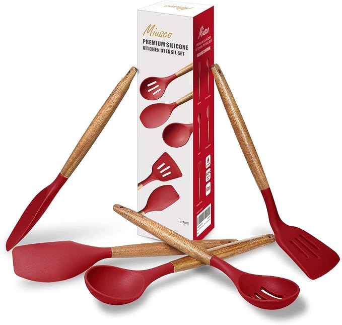 Kitchen Utensils Set, Silicone Cooking Utensils Set, Non-Stick Silicone Spatula - Image 9