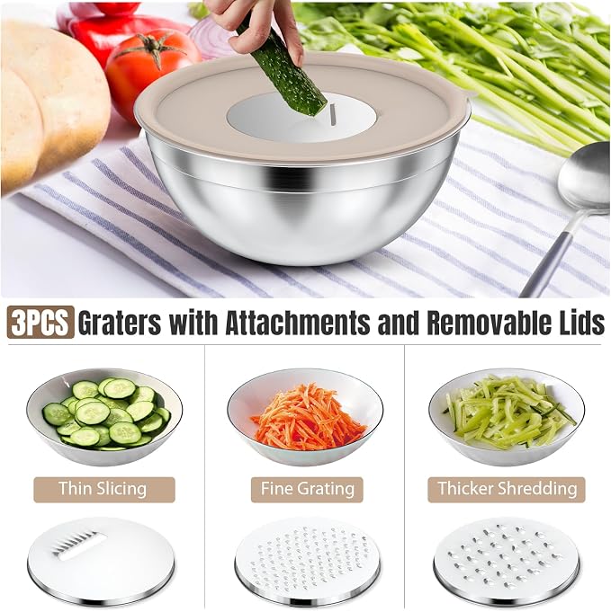ENVTEK 7-Piece Stainless Steel Mixing Bowls Set - Image 4