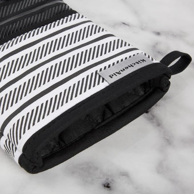 KITCHENAID Albany Oven Mitt 2-Pack Set, Matte Black - Image 3