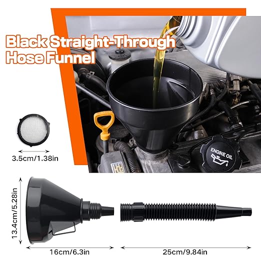 10Pcs Funnels for Automotive Use, Automotive Funnels Set, Wide Mouth Fuel Funnel - Image 4