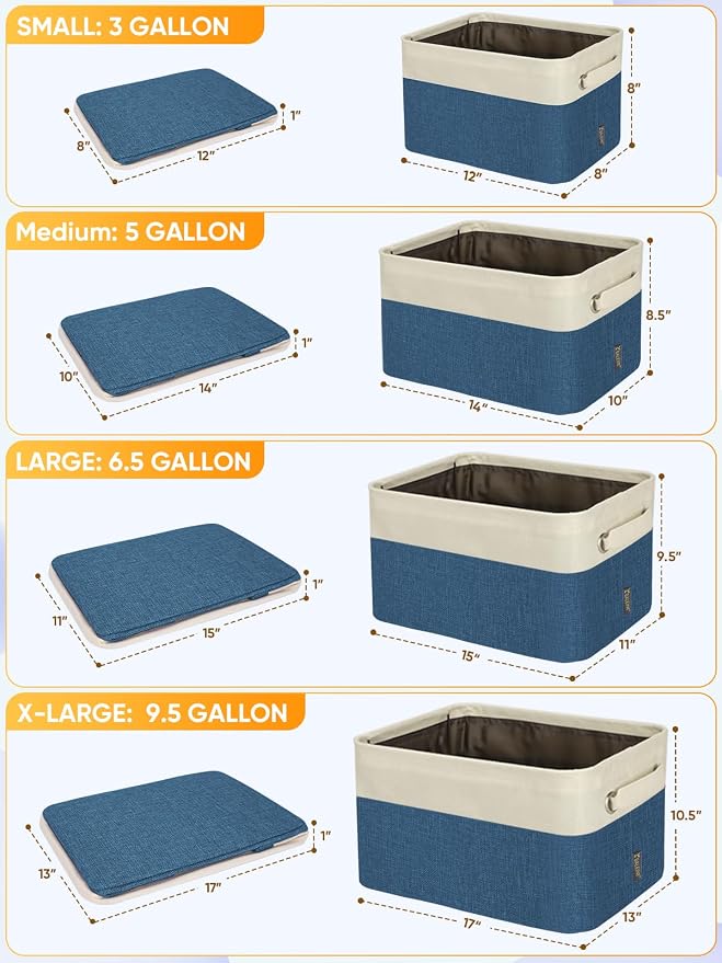 BALEINE 3 Pack Fabric Closet Storage Bins - Image 2