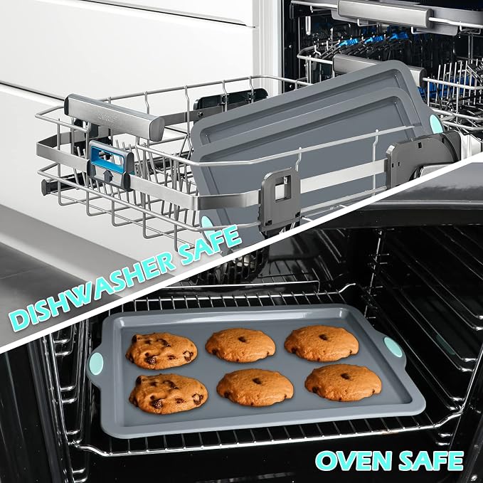 Webake Silicone Sheet Cake Pan, 14 Inch Silicone Sheet Pans 2 Pack Cookie Sheet - Image 7