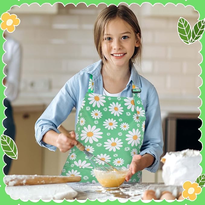 2 Pack Kids Apron, Cute Cooking Aprons, Waterproof Art Apron - Image 7