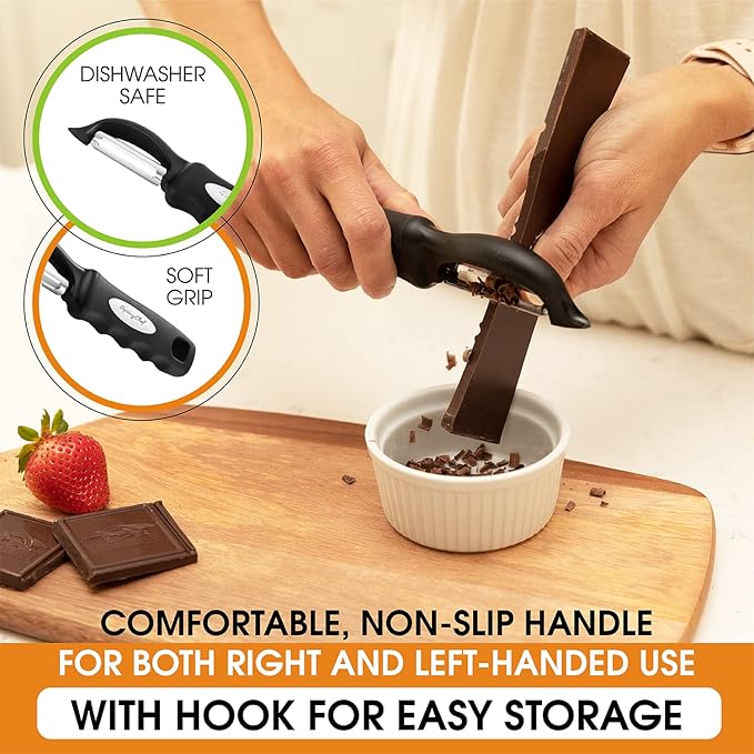 Spring Chef Premium Swivel Vegetable Peeler, Soft Grip Handle and Ultra Sharp - Image 4