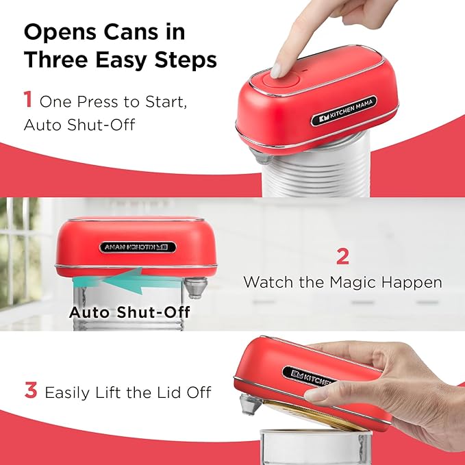Kitchen Mama Orbit One Rechargeable Electric Can Opener: Hands-free, USB-C - Image 3