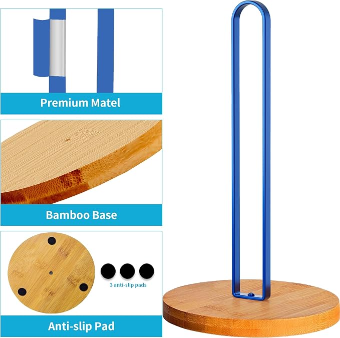 TONLEA Wooden Paper Towel Holder Countertop, Kitchen-Towel-Holder FreeStanding - Image 5