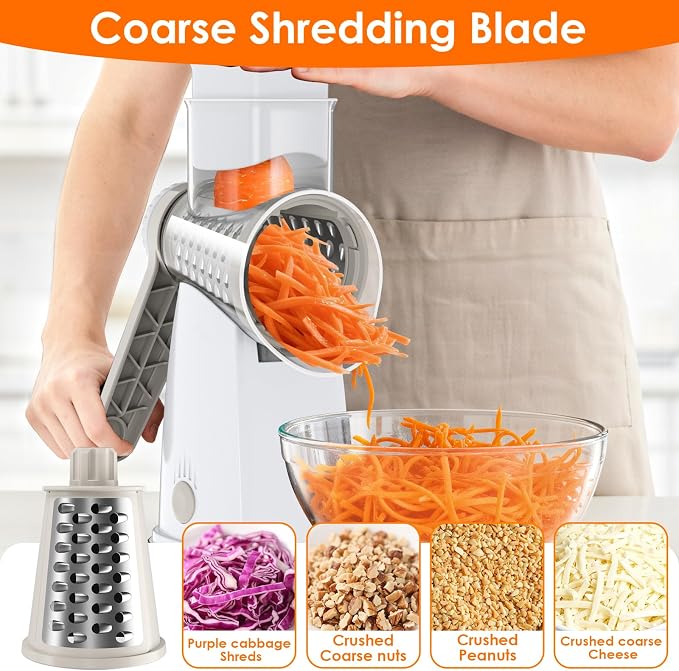 MealHelper 5 Blade Rotary Cheese Grater and Vegetable Chopper - Image 4