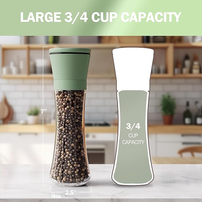 Home EC Premium Green Sea Salt and Pepper Grinder Set of 2 - Image 7