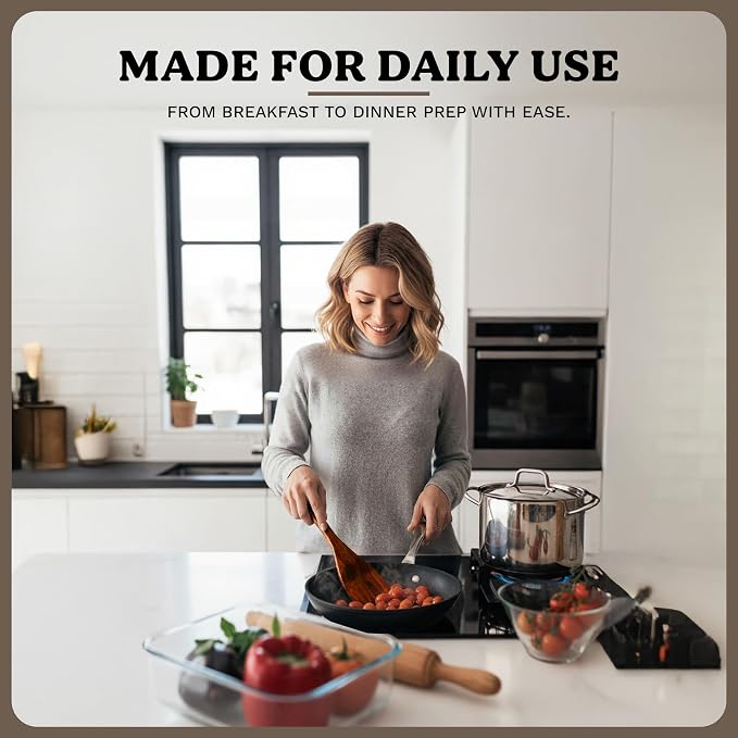 7Pcs Wooden Kitchen Utensil Set, Premium Natural Acacia Wood Cooking Utensils - Image 8