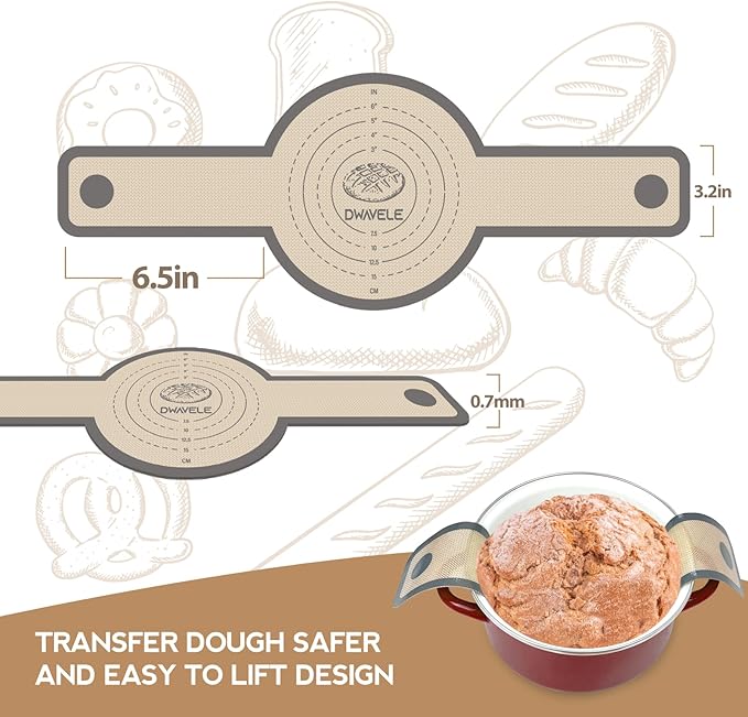 Silicone Bread Sling for Dutch Oven, Non-Stick & Easy to Clean Bread Baking Mat - Image 7