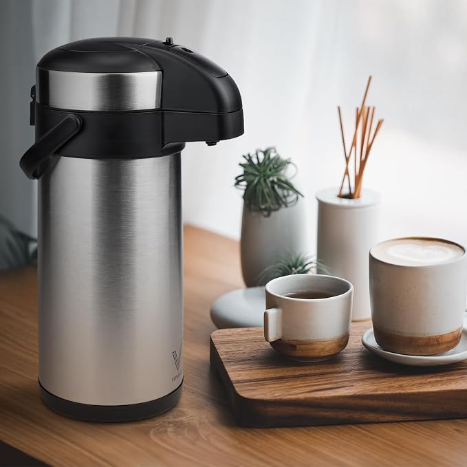 VONDIOR Airpot Coffee Dispenser - 169 Oz Insulated Stainless Steel Coffee - Image 6