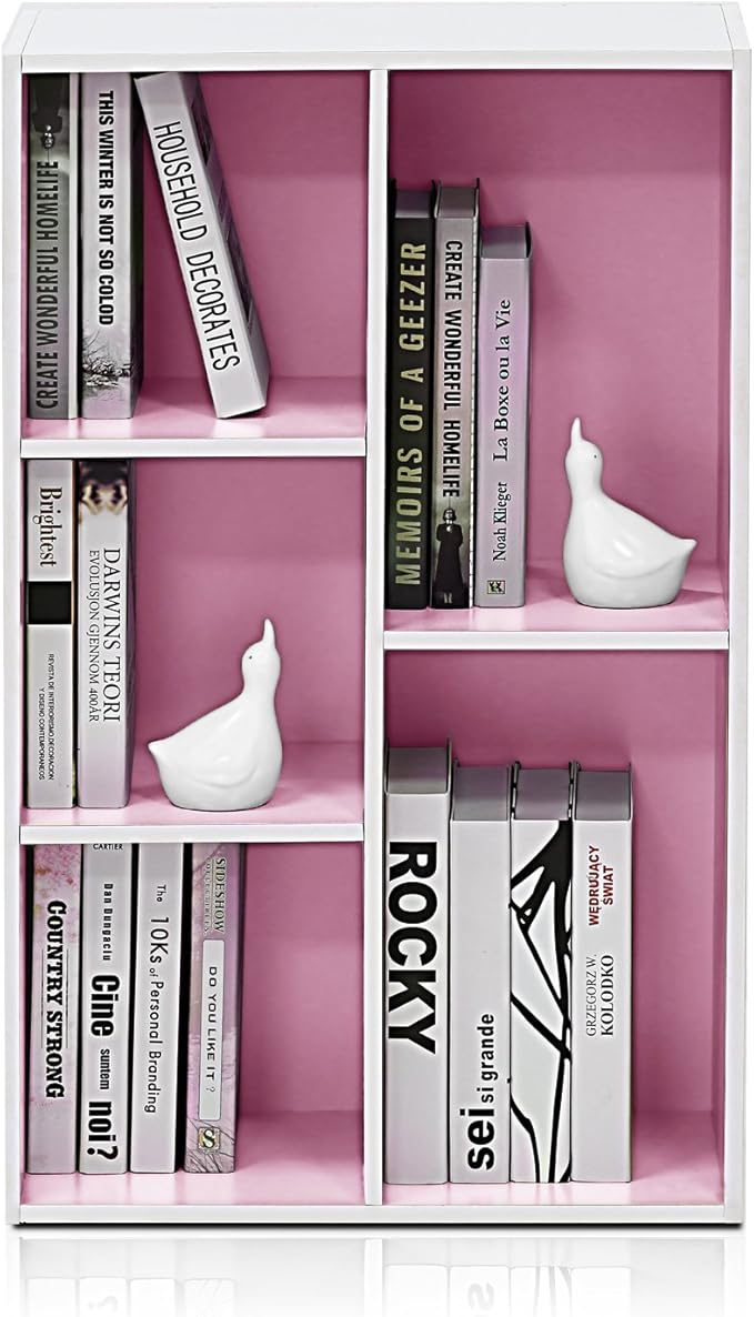 Furinno LUDER Book Shelf, 5-Cube Bookshelf, Reversible Bookcase, 9.4 x 19.5 x - Image 6
