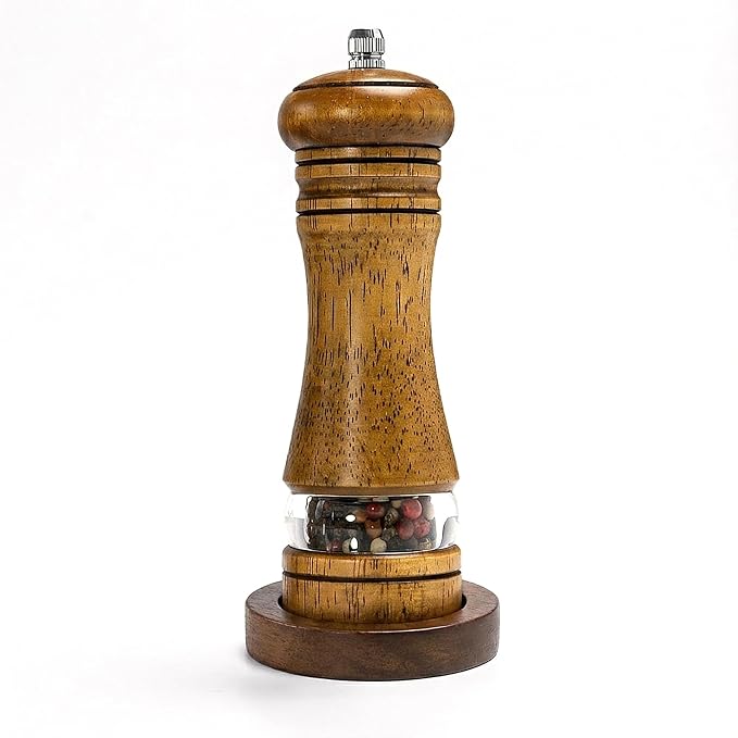 Wood Salt and Pepper Grinder, Salt Grinder and Pepper Mill, Oak Wood Shakers by MJINGMEI