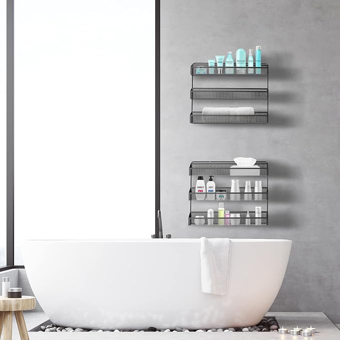 AULEDIO 2 Pack Spice Rack Organizer, 3 Tier Counter-top Stand or Wall Mounted - Image 7