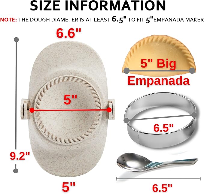 Empanada Maker Press, 5 Inch Extra Large Dumpling Maker Set - Image 2