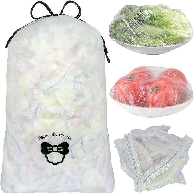 500pcs Plastic Bowl Covers Food Cover, Food Fresh Keeping Bags Elastic Reusable by Unknown