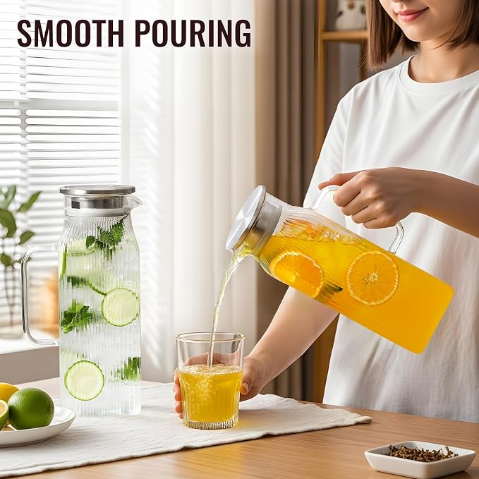 2 Pack 2 Liter/68 oz Square Glass Pitcher - Image 6