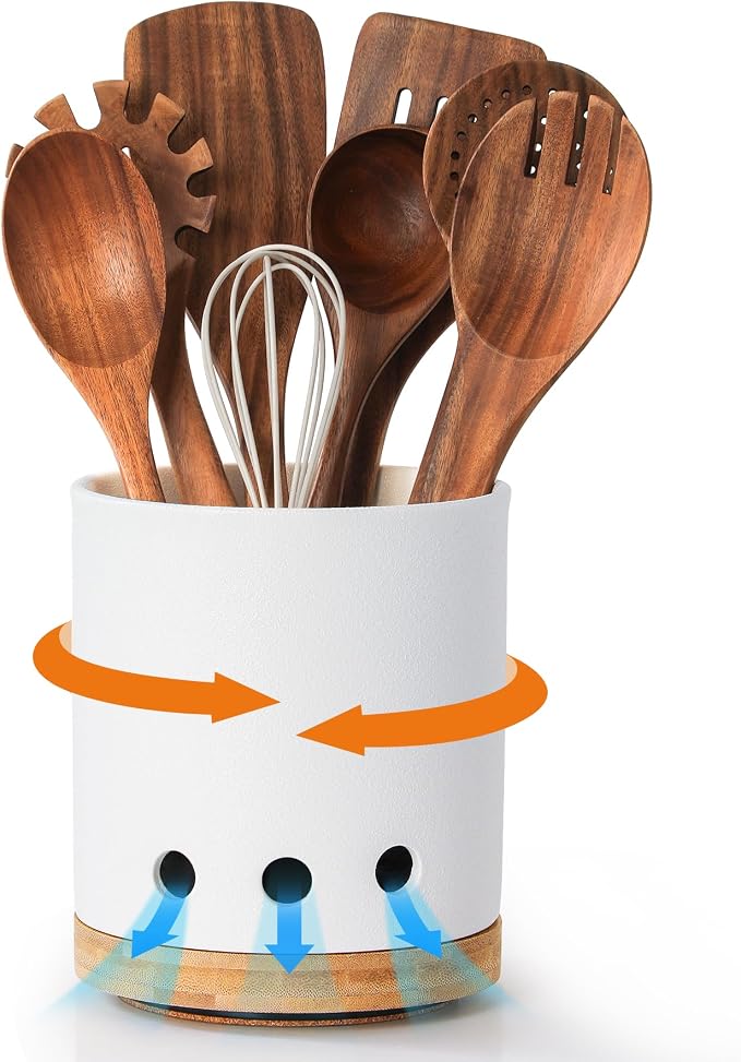 LoeJan 360° Rotating Ceramic Utensil Holder by LoeJan