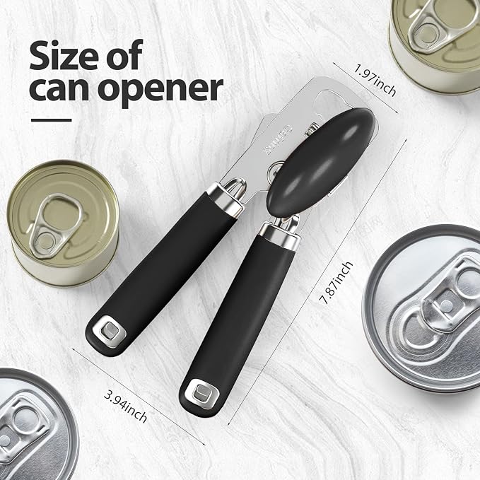 Safring Can Opener Manual, Heavy Duty Stainless Steel Smooth Edge Can Openers - Image 2