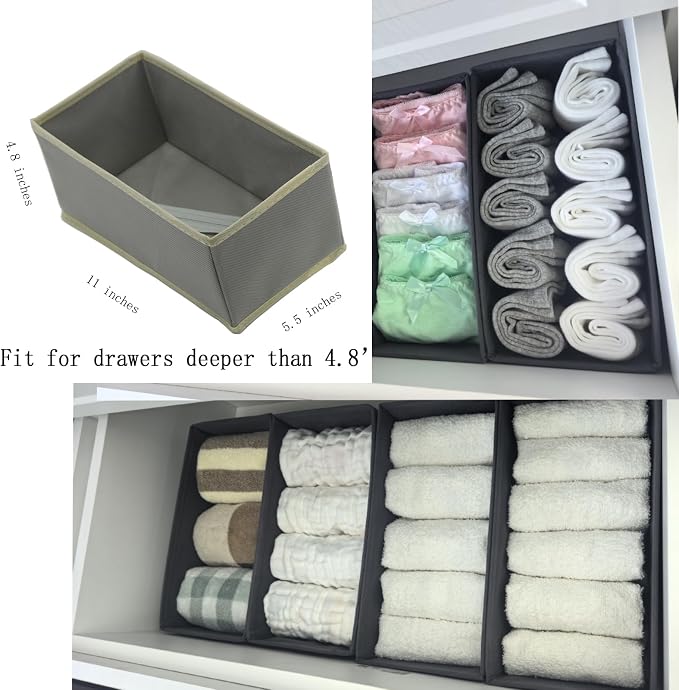 Bructhun Sock Drawer Organizer 3 Pack - Image 4