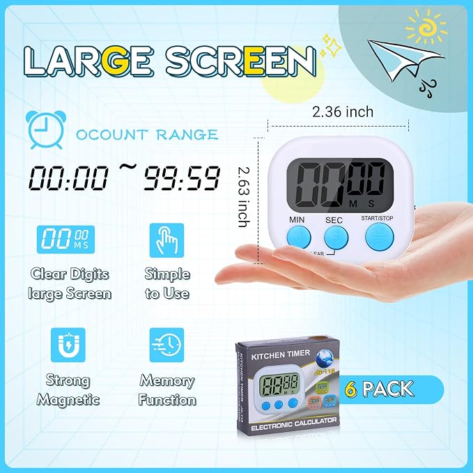 Mwellewm 6 Packs Digital Timers - Image 2