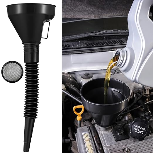 3 Pack Automotive Oil Funnel Set, Wide Mouth Fuel Funnels - Image 4
