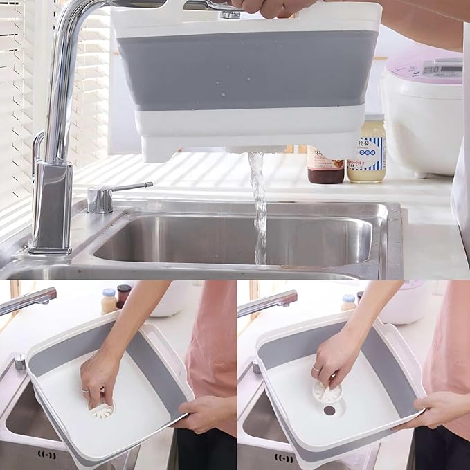 Foldable Sink Vegetable Fruit Bowl Dish Washing Storage Basin Basket, Portable - Image 7