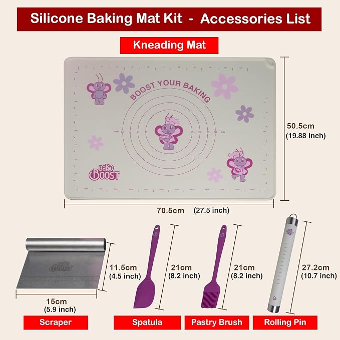 Silicone Baking Mat Gift Set – XL Non-Stick Pastry Mat - Image 4