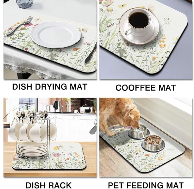 Dish Drying Mat for Kitchen Counter 2 Pack - Image 6