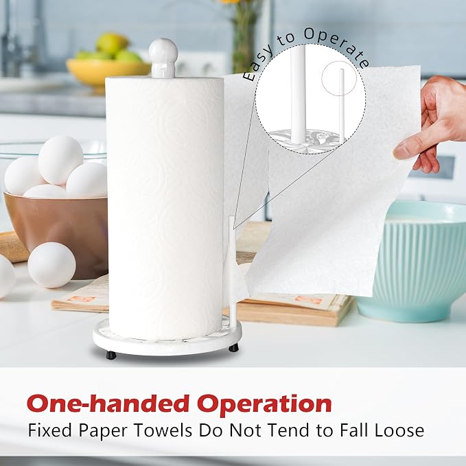 White Cast Iron Paper Towel Holder - Image 5