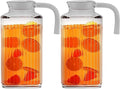 Fridge Pitcher Set of 2– 60 OZ. Glass Water Pitcher by Glavers