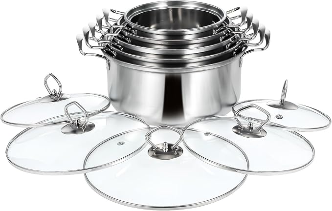 Kichvoe 5 Sets Stainless Steel Stock Pots Set - Image 9