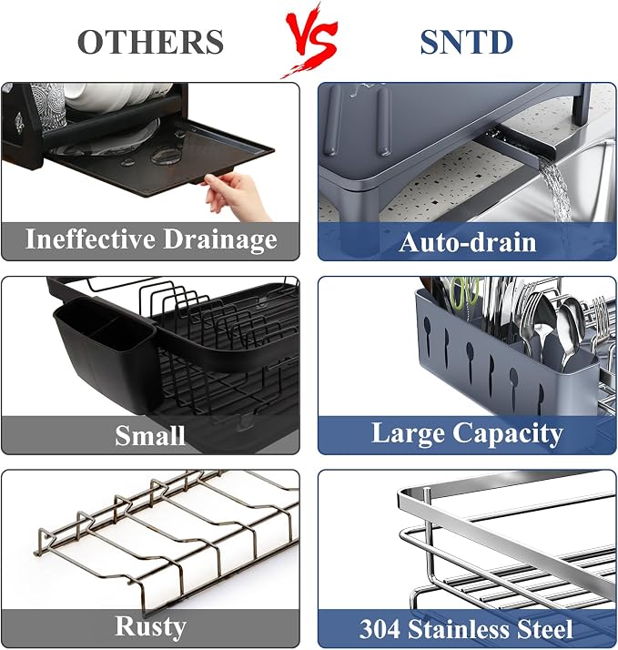 SNTD Dish Drying Rack for Kitchen Counter - Image 3